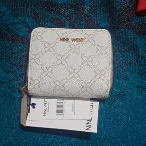 Nine West Cream and Brown Patterned Wallet